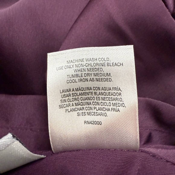 Jacklyn Smith Size 12 Purple Satin Button Down Blouse Long Sleeve Classic Top - Picture 5 of 6